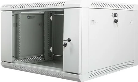 Kasë rrjeti Lanberg WF01-6606-10S, 19", 6U, 600x600mm, derë xhami, Gri