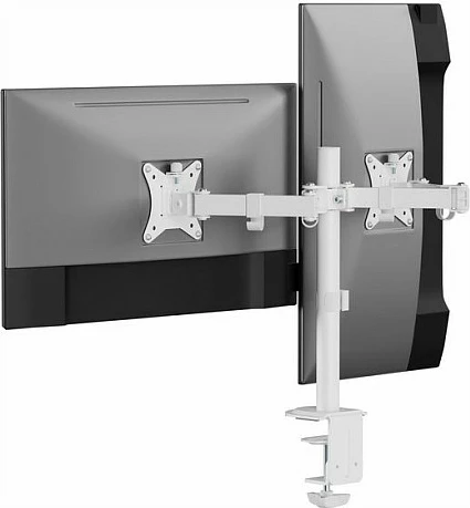 Mbajtëse tavoline për dy monitorë EQUIP 650167, 17"-32", VESA 75x75/100x100, 18 kg, e bardhë