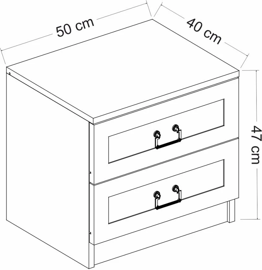 Komodinë Hanah Home, Kale - 4922, ngjyrë e bardhë