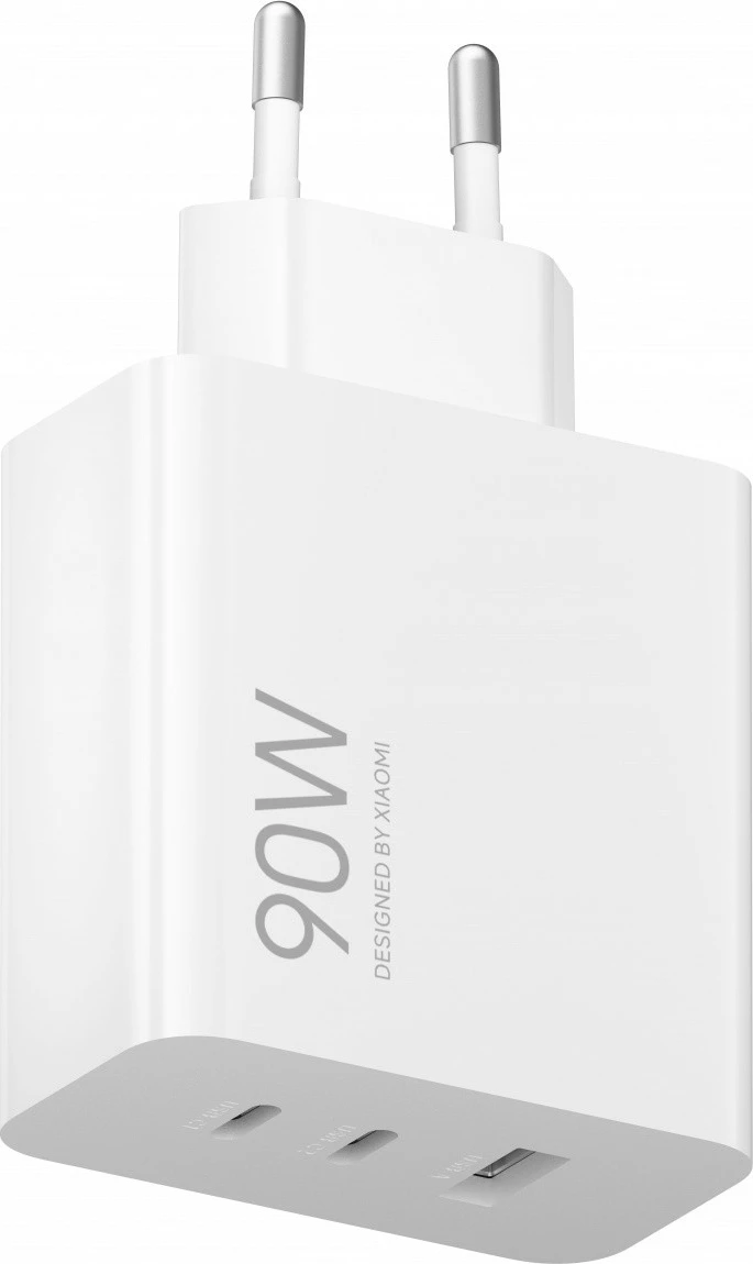 Adapter karikimi Xiaomi HyperCharge 67379, 90W GaN, 3 porta (2x USB-C + USB-A), EU, i bardhë