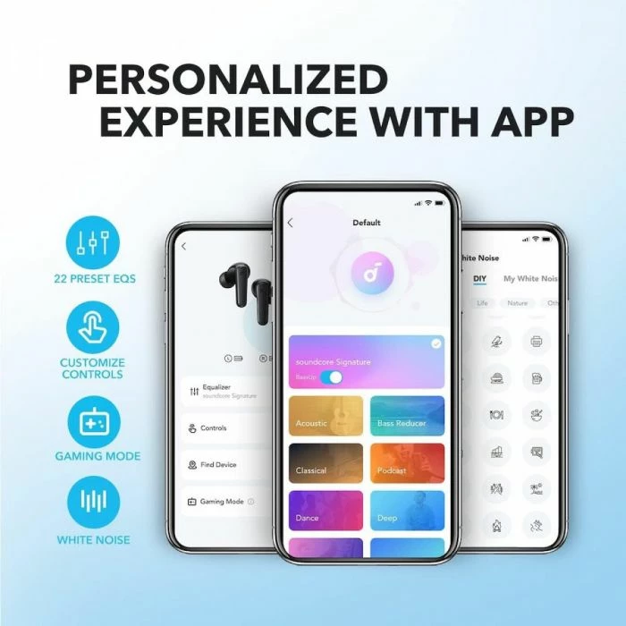 Kufje wireless ANKER Soundcore R50i Bluetooth 5.3, 30 orë, IPX5, të zeza