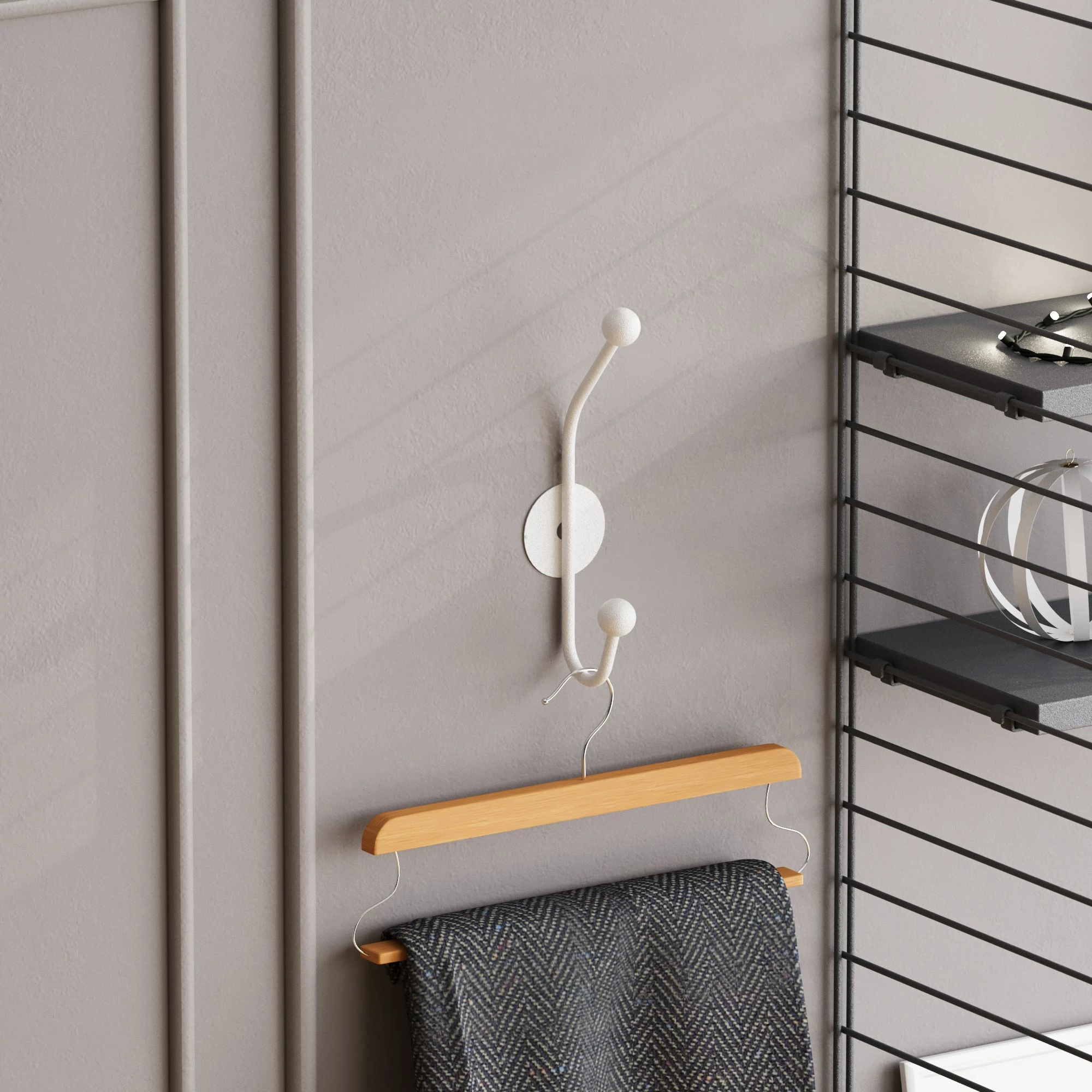 Varëse muri metalike Wallity, model Rhino-B, e bardhë