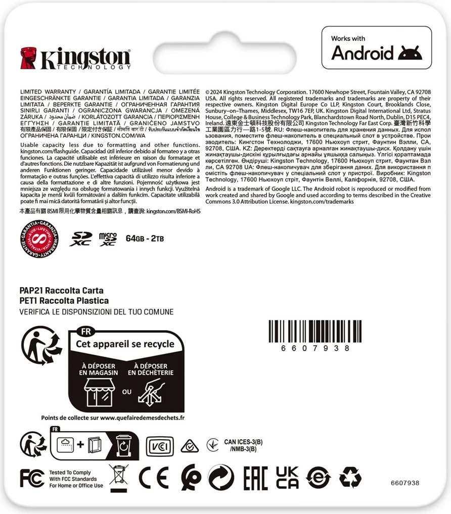 Kartë memorie microSDXC Kingston Canvas Go Plus Gen4 128GB me adapter, E zezë