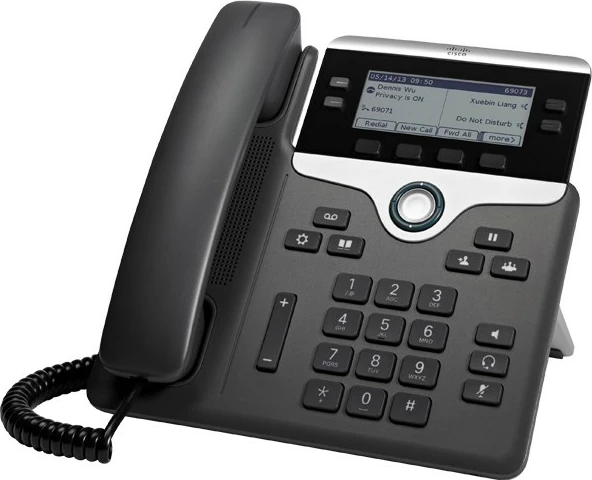 Telefon IP Cisco 7841, 4 linja, ekran LCD 3.5", i zi/argjendtë