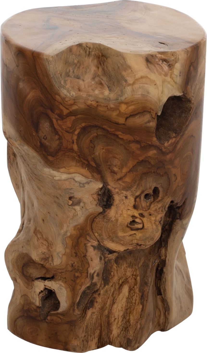 Tavolinë anësore/rrethore, dru tik natyral, Φ30x45Hcm.FH9350