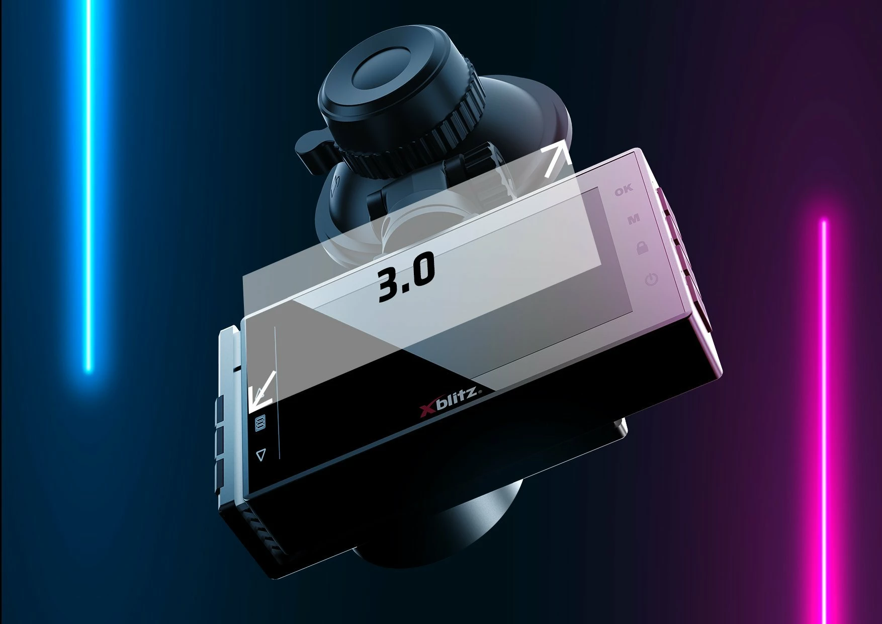 Kamerë regjistrimi për veturë Xblitz S9 Duo 2K 3" WiFi, set para+prapa, gri/zi