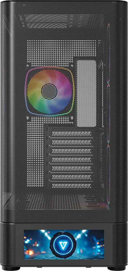 Kasë Modecom Volcano AQ500 ARGB Midi Tower (MC-A-AQ500-4FA-B), 4x120mm ARGB, USB-C, e zezë