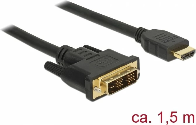 Kabllo DeLOCK 85583, DVI-D në HDMI, 1.5m, e zezë