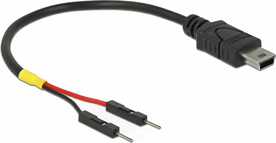 Kabllo power DeLOCK 85412, Mini-USB B në 2 pin male, 0.1 m, e zezë