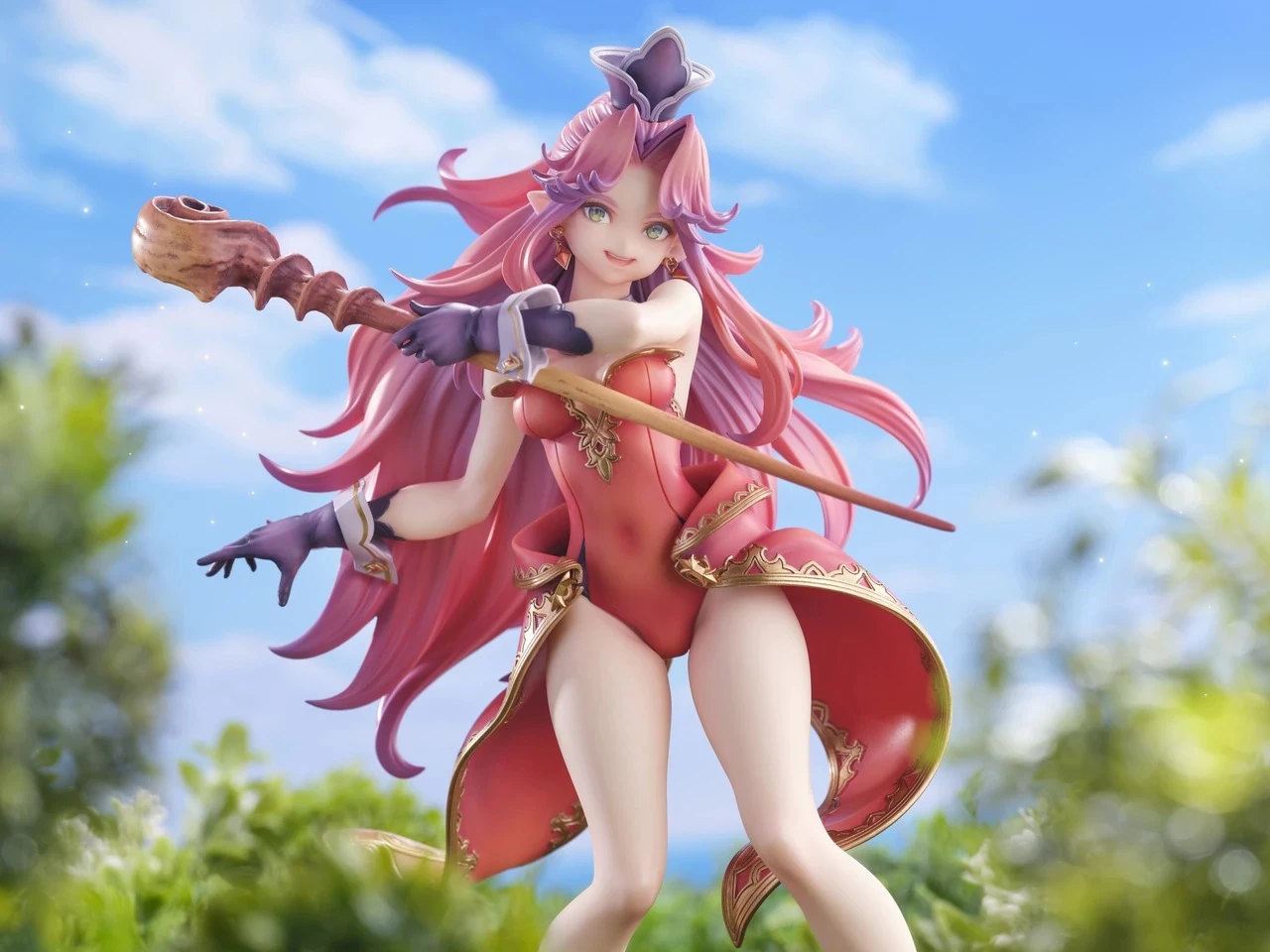 Figurinë koleksionuese Square Enix Trials of Mana Angela, 23.5 cm (28.5 cm me flokë), me bazë ekspozimi