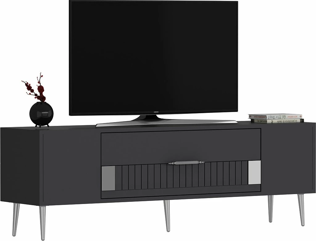 Komodë për TV Skye Decor, Dekolp4, antracit, argjend