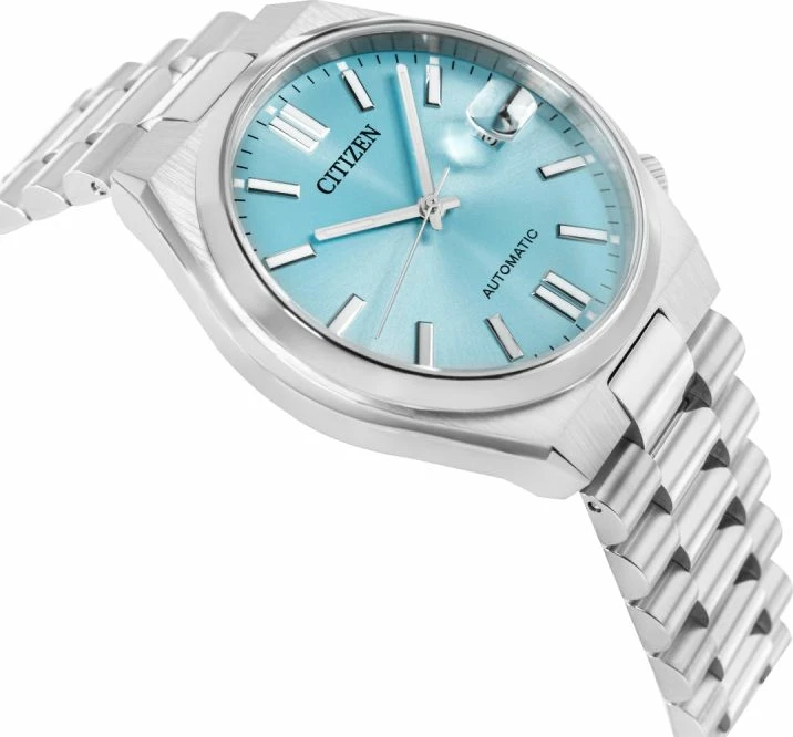 Orë dore për meshkuj CITIZEN Tsuyosa NJ0151-88M, e argjendtë/blu, set me kuti