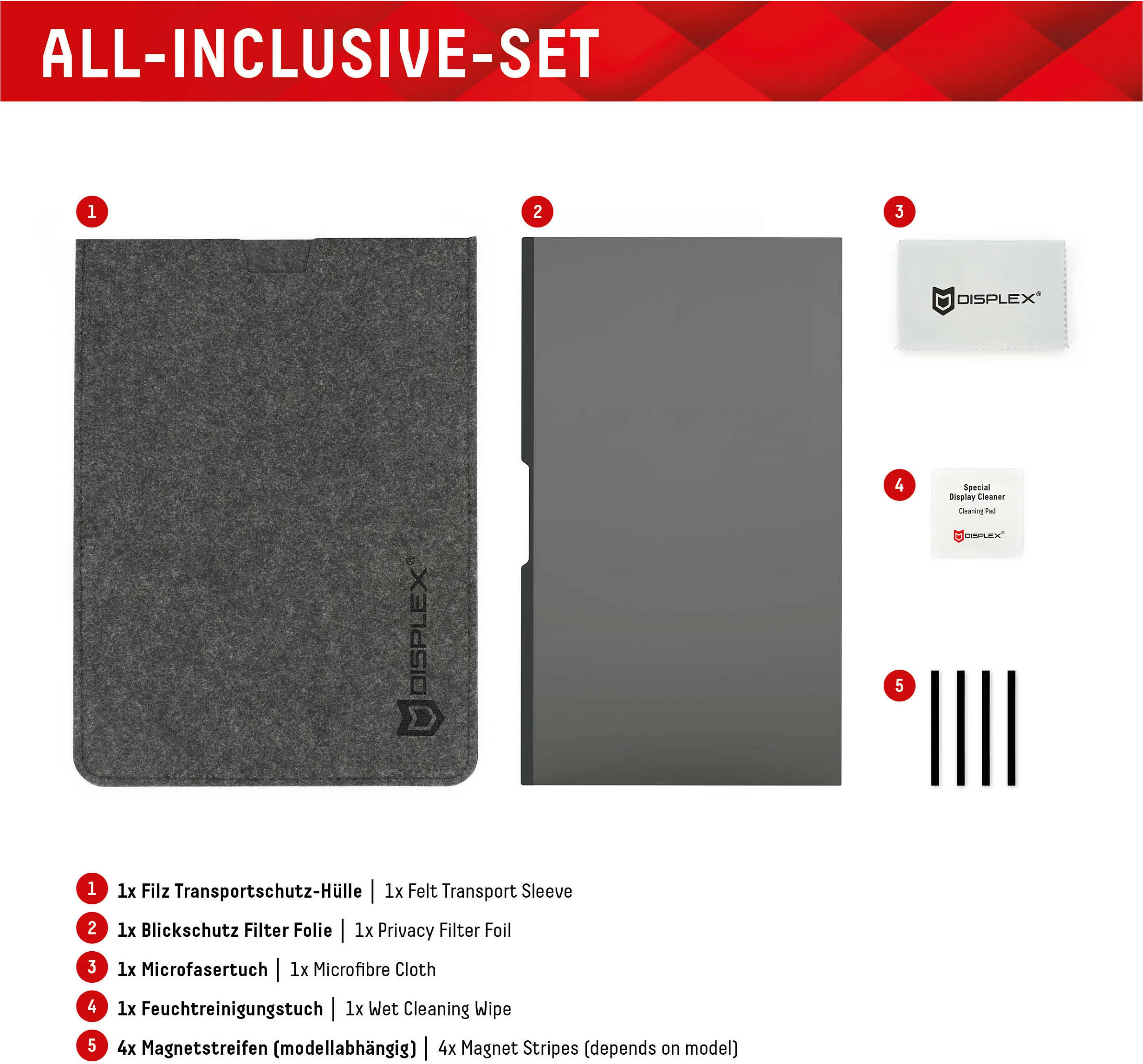 Filtër privatësie magnetik Displex Privacy Safe 14" (16:9), 2-anësh matt/glossy, filtër drite blu, i zi