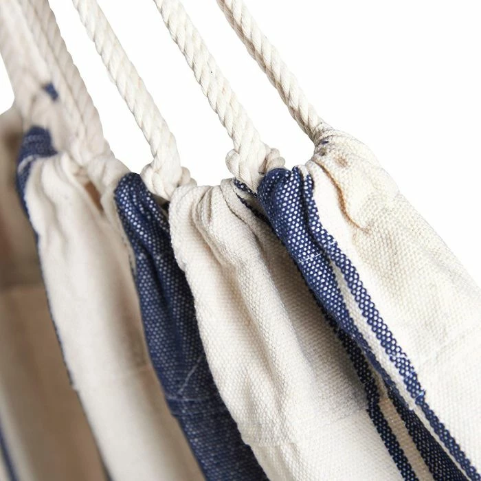 Hamak VONHAUS 22/105 200 x 152.5 cm, kapacitet 120 kg, me çantë transporti, blu/bardhë