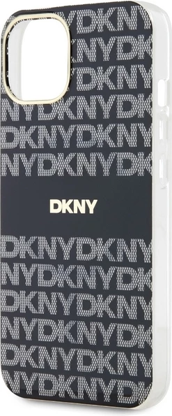 Mbështjellës DKNY IML Mono & Stripe MagSafe për iPhone 15/14/13, e zezë