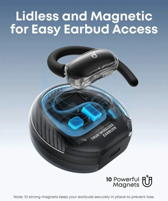 Kufje wireless ANKER Soundcore V40i, open-ear me grepë të rregullueshëm, të zeza