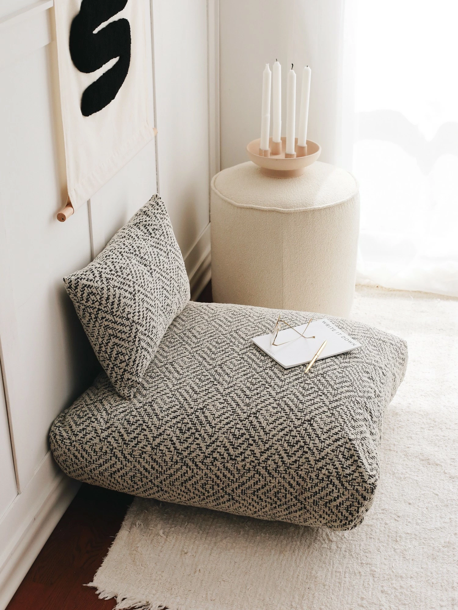 Jastëk i madh Atelier del Sofa, Dokuma - Zikzak, ngjyrë gri