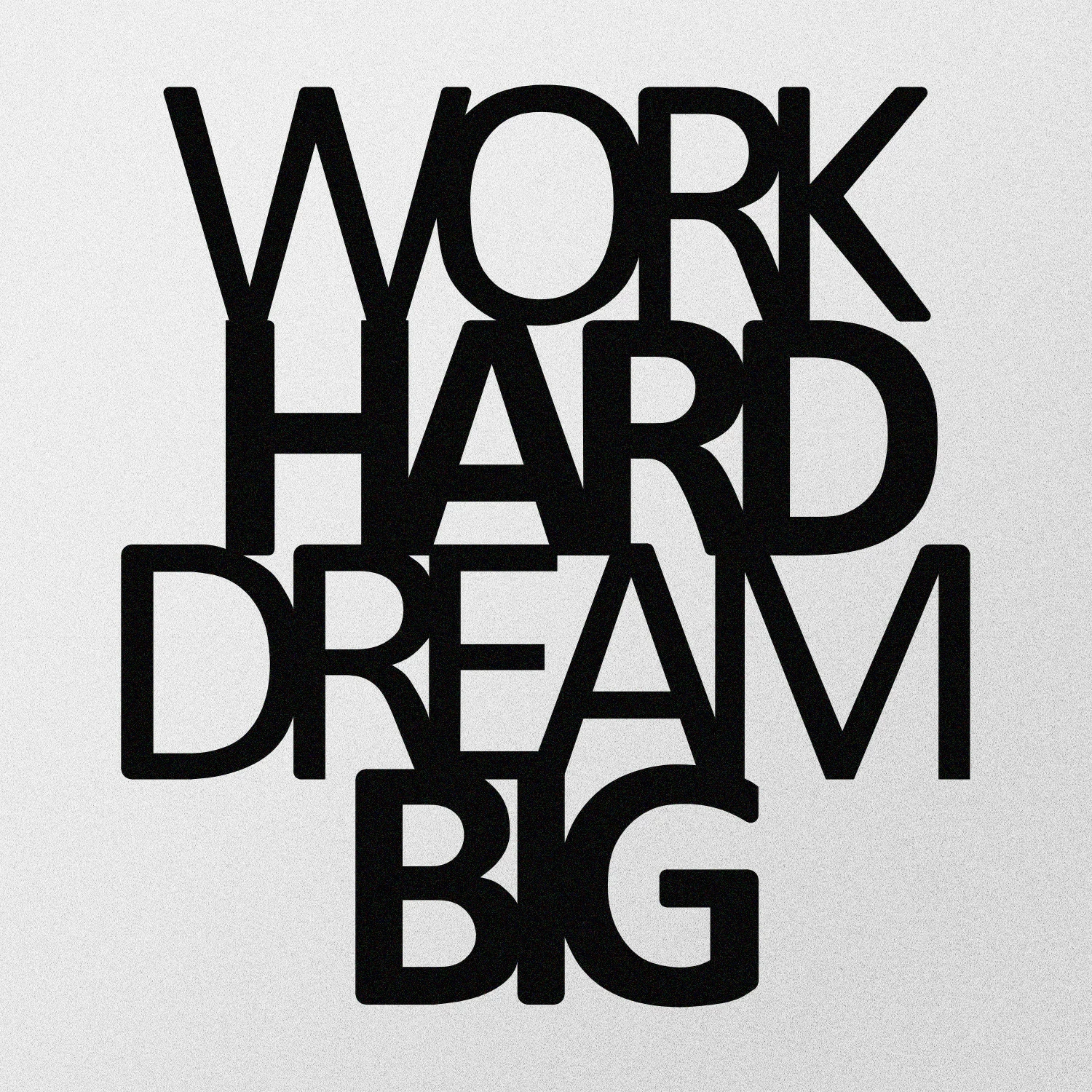 Dekor metalik për mur, 'Work Hard Dream Big', ngjyrë e zezë, 65x70cm