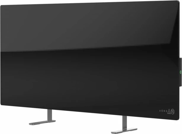 Ngrohës smart AENO Premium Eco AGH0002S 700W, xham i temperuar, infrared + konveksion, Wi‑Fi, i zi