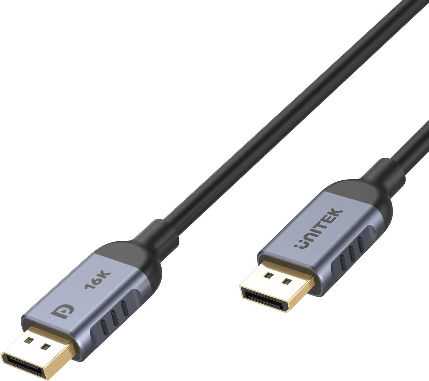 Kabëll DisplayPort Unitek 2.1 8K@120Hz 2m, ngjyrë zi-gri