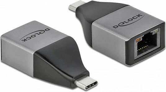 Adapter USB-C DeLOCK në Gigabit LAN RJ-45 10/100/1000 Mbps, gri