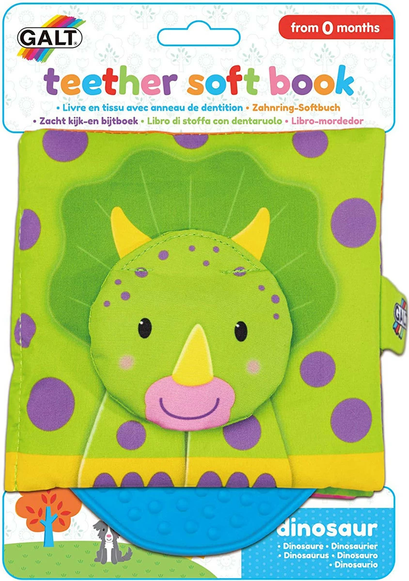 Galt Teether Soft Book - Dinosaurs