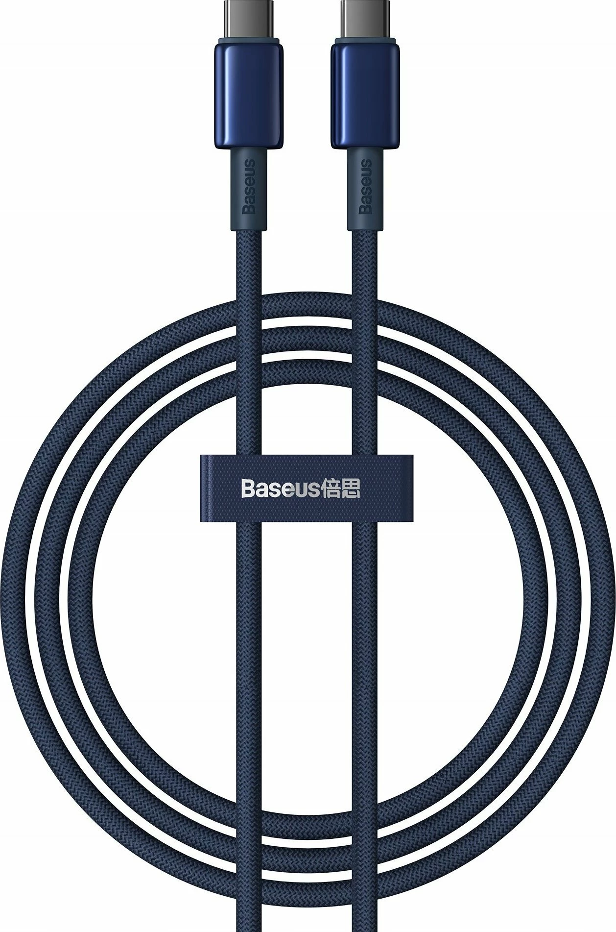 Kabllo USB-C në USB-C Baseus Tungsten Gold BSU4879 1m 100W PD 5A, blu