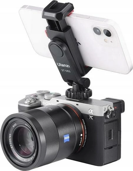 Mbajtës telefoni Ulanzi ST-06S, 1/4" dhe hot shoe ISO, 60-90 mm, rrotullim 360°, i zi