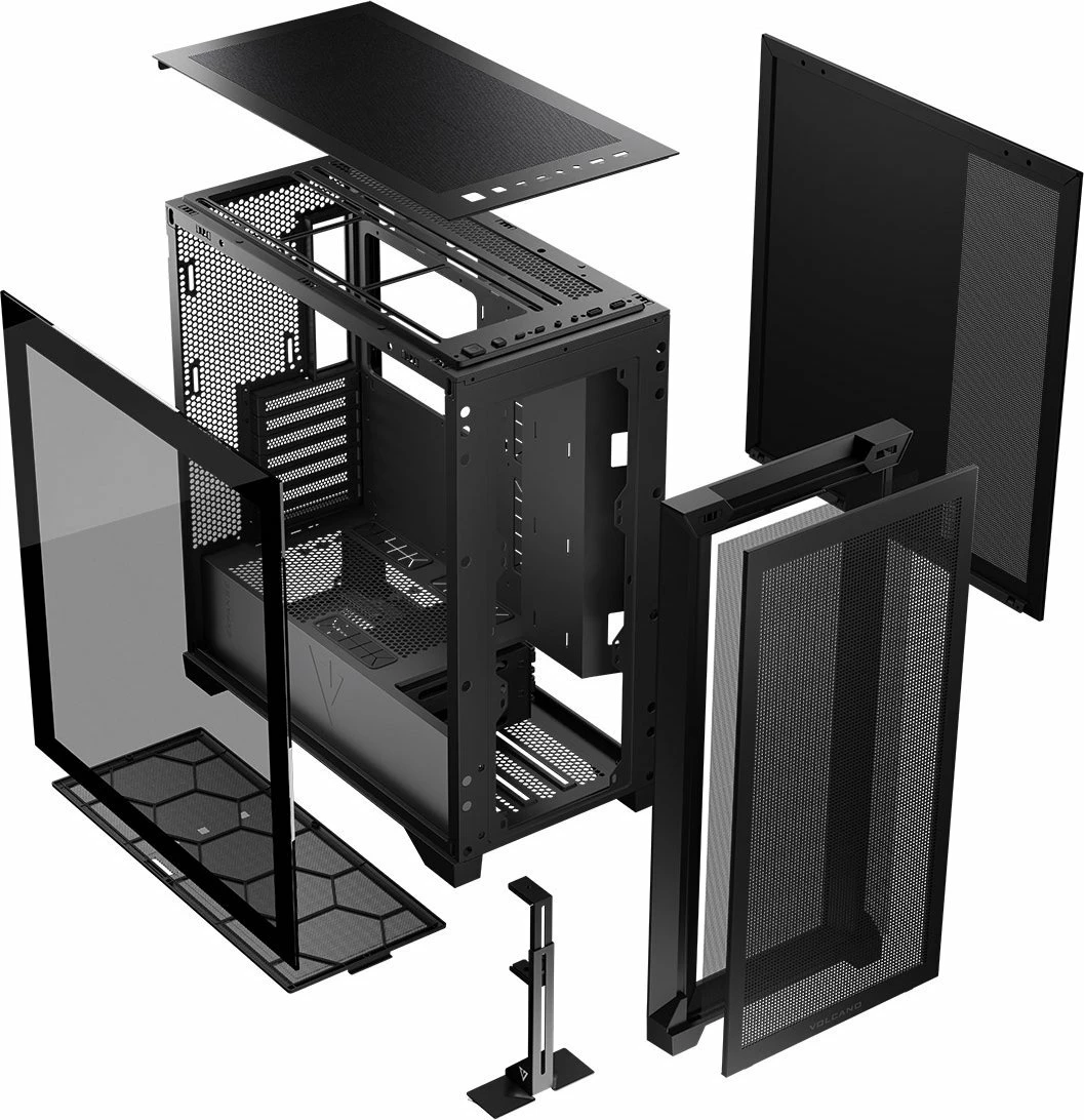 Kasë Modecom Volcano Expanse S MIDI, Midi Tower ATX/mATX/Mini-ITX, pa furnizues rryme, USB-C, e zezë