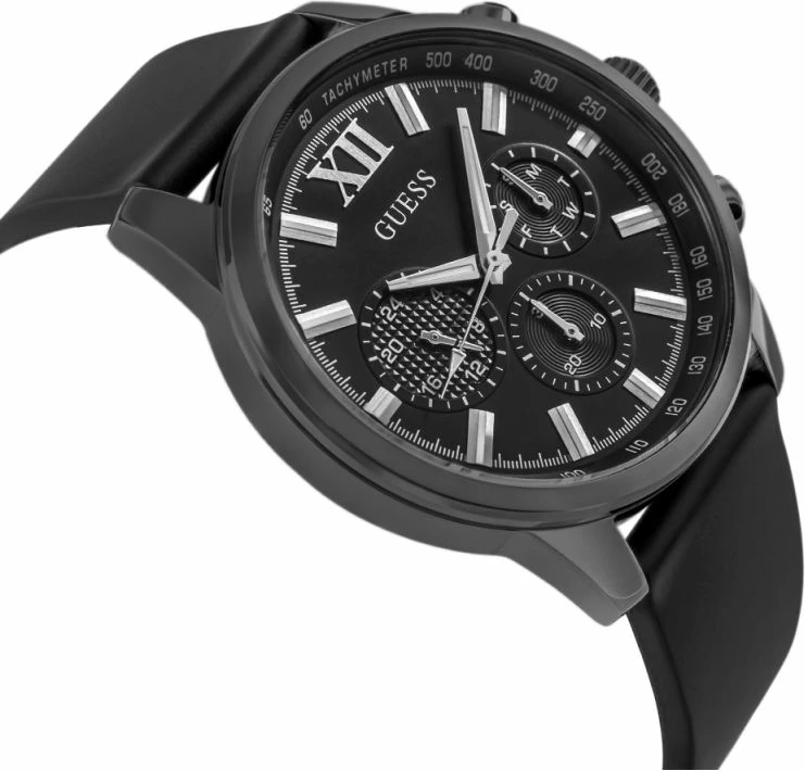 Orë dore meshkuj Guess Walker GW0913G3, e zezë, set me kuti