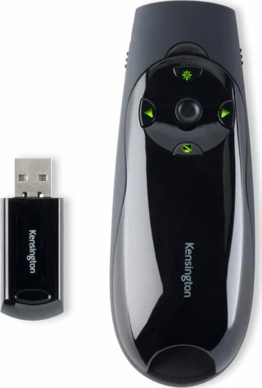 Pilot prezantimi Kensington K72426EU, laser i gjelbër, wireless 50 m, i zi, me bateri + çantë