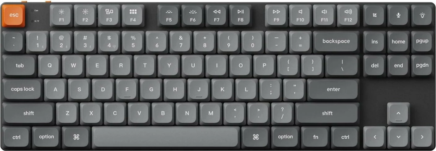 Tastierë mekanike Keychron K1 Max K1M-H1, QMK/VIA, Gateron Red, TKL 80%, RGB, USB/Bluetooth/2.4GHz, US layout, e zezë