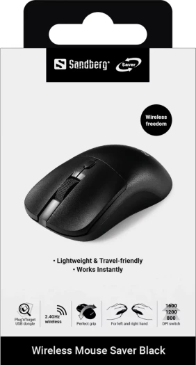 Maus wireless Sandberg Mouse Saver 800/1200/1600 DPI, USB-A receiver, i zi