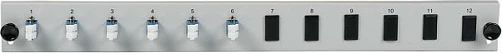 Panel frontal EFB Elektronik 1U me 6x LC Duplex OM3, 12-port, montim rack, gri