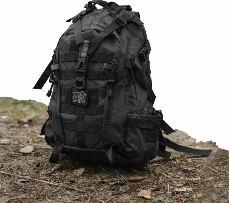 Çantë shpine për turizëm Offlander Survival Trekker, 25L, e zezë