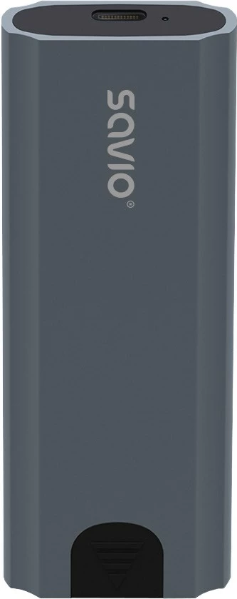 Kutia e jashtme për SSD Savio, me USB-C 3.1, gri