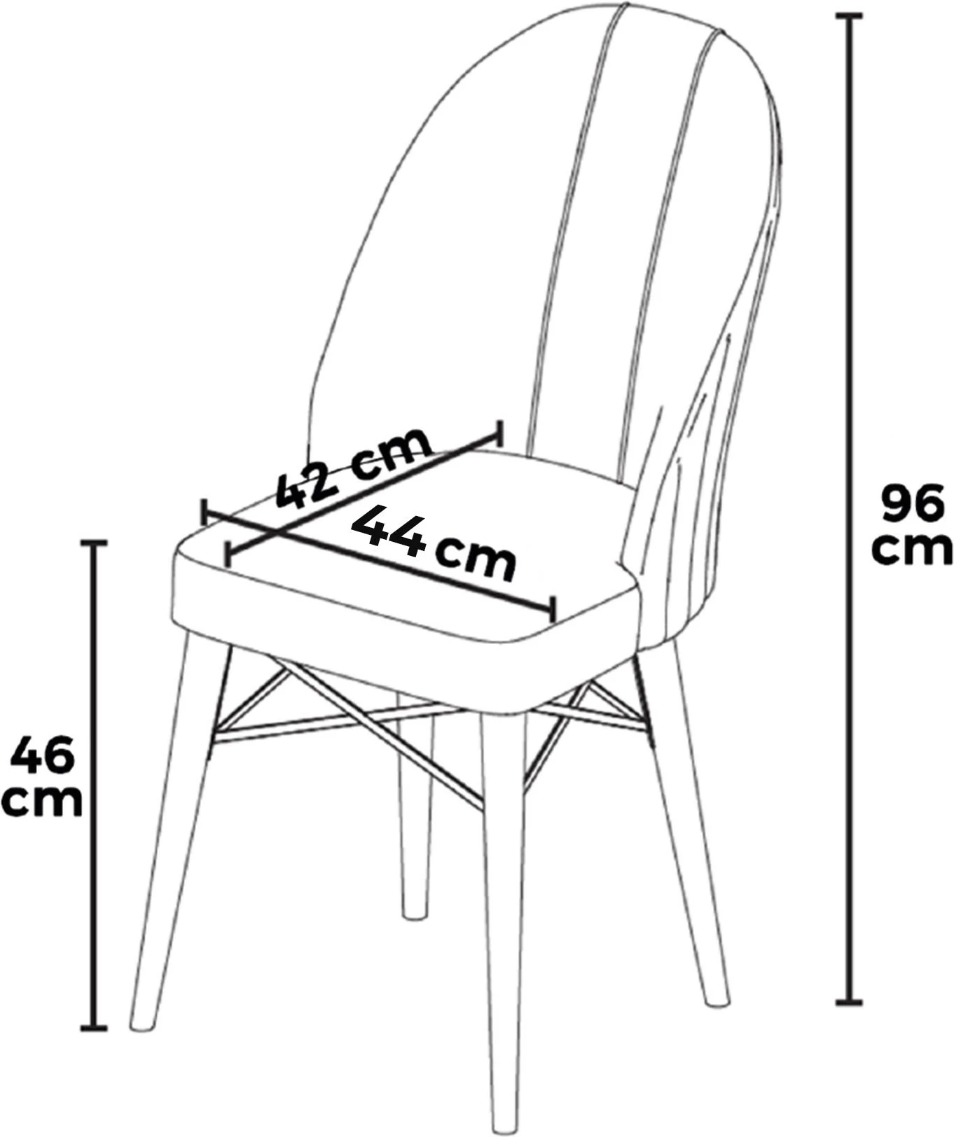 Set karrigesh (6 copë) Hanah Home, Ritim, e zezë, e bardhë