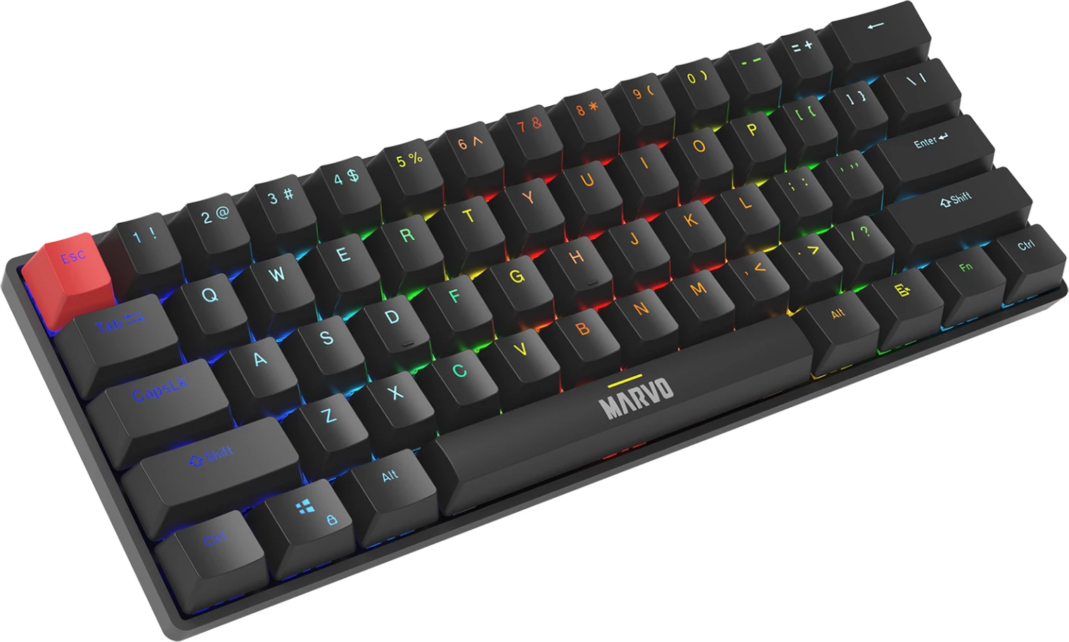 Tastierë mekanike Marvo KG933G Saber 61 60% RGB USB Type-C e zezë