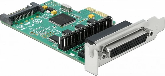 Kartelë PCIe DeLOCK WCH384L, 4x RS-232 Serial, full-height/low-profile, 5V/12V, e gjelbër