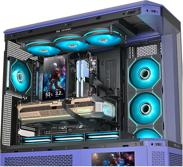 Ftohës uji AIO Thermaltake ST360 Ultra, radiator 360mm, LCD 7", RGB, i zi