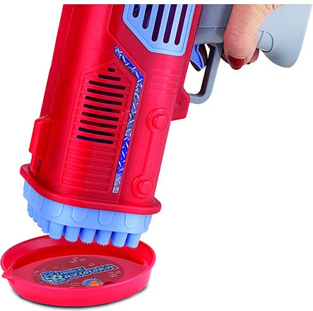 Pistoletë flluskash PUSTEFIX Bubble Bazooka, 36 gryka, LED, 250 ml, blu/kuqe