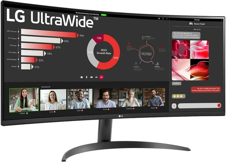 Monitor, LG, 34WR50QK-B 34WR50QKB (34WR50QK-B.AEU), 32", i sheshtë TFT/LCD, e zezë