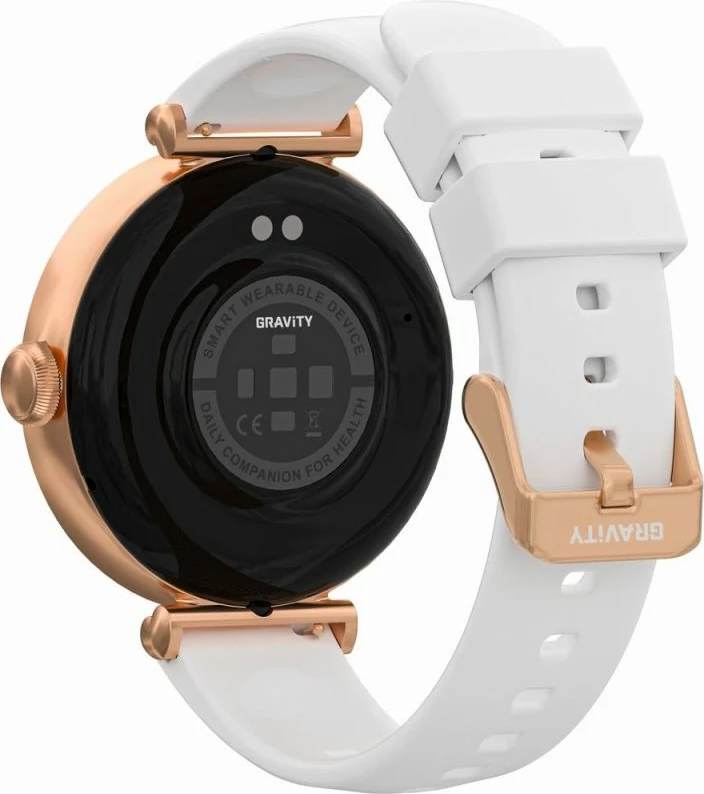 Smartwatch Gravity unisex, rozë e bardhë