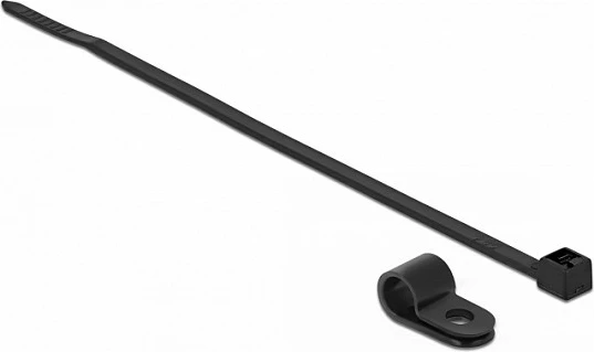 Lidhëse kabllosh DeLOCK 150 x 2.5 mm, me kapëse montimi 4.8 mm, 10 copë, e zezë