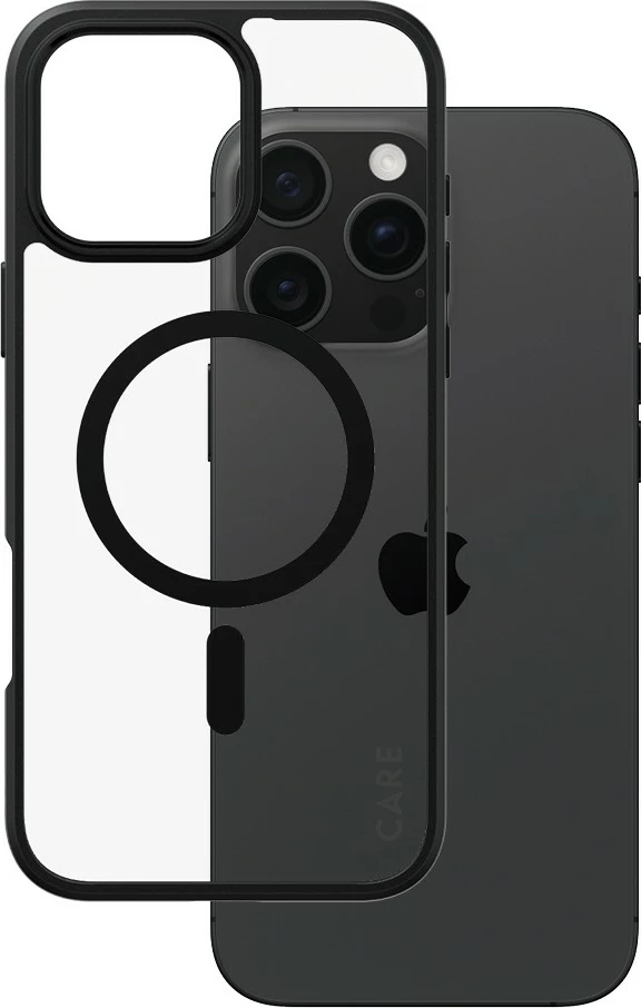 Mbështjellës PanzerGlass CARE Flagship Urban Combat MagSAFE për iPhone 16 Pro Max, transparent/zi