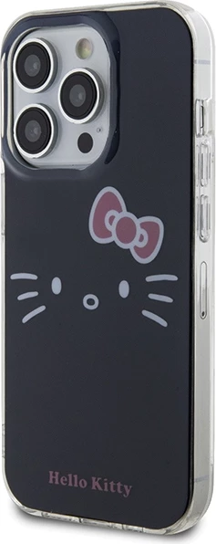 Mbështjellës Hello Kitty IML Kitty Face për iPhone 15 Pro Max, zi