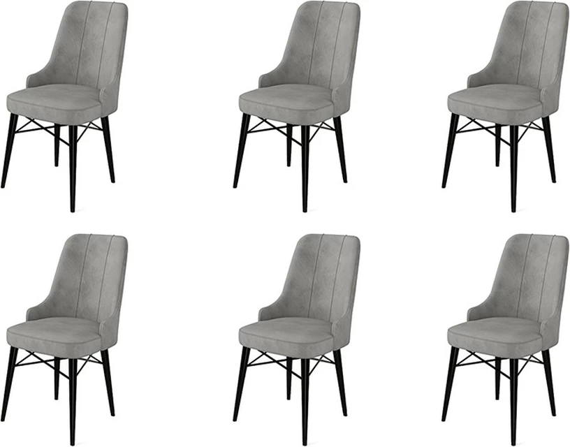 Set karrigesh (6 copë), Hanah Home, Pare, gri, e zezë