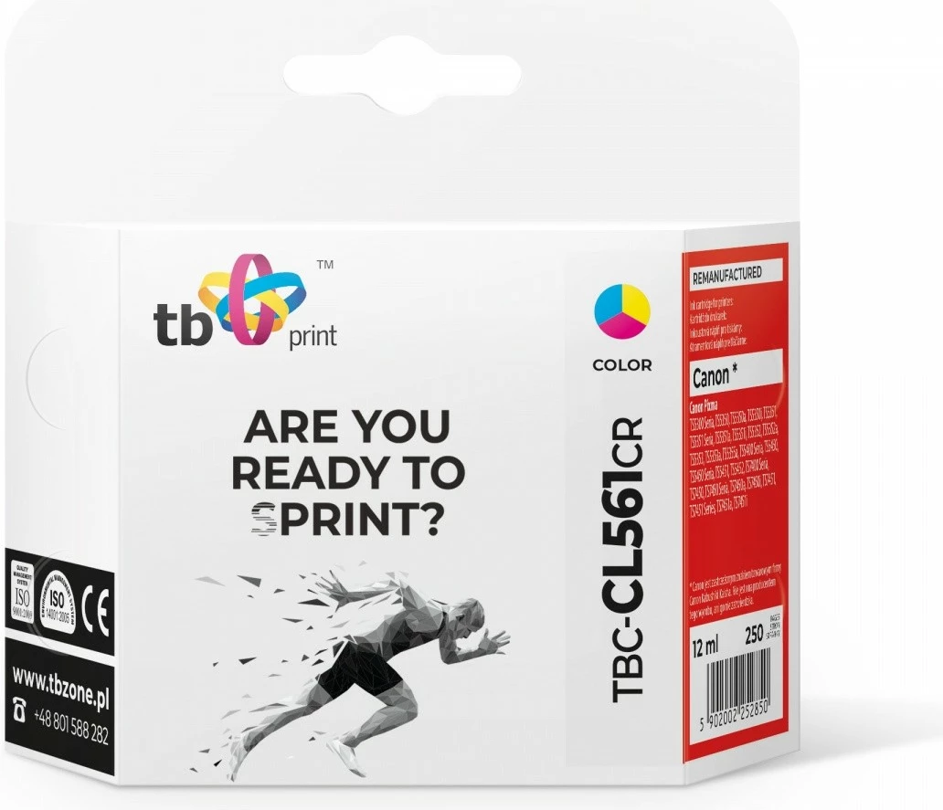 Toner me ngjyra TB Print TBC-CL561CR për Canon Pixma, 12 ml, Refurbished