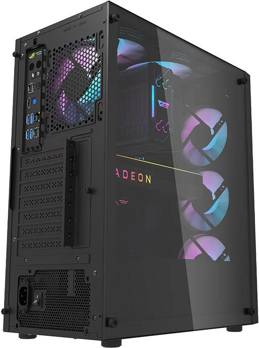 Kasë Darkflash DK351 me 4 ventilatorë RGB, Middle Tower, xham i temperuar, e zezë
