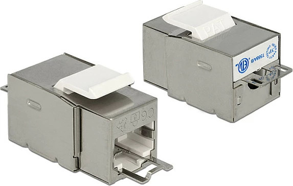 Modul Keystone DeLOCK 86404, RJ-45 femër, mekanizëm bllokimi, argjendtë